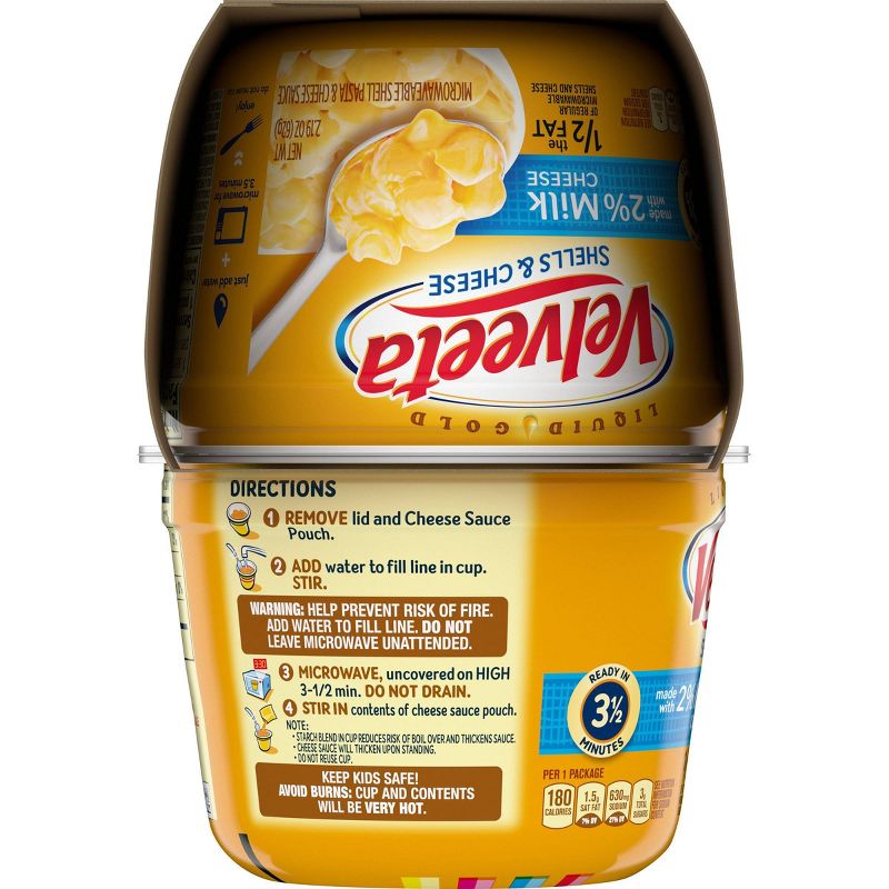 Velveeta 2% Milk Shells & Cheese Cups 2.19oz 4 pk