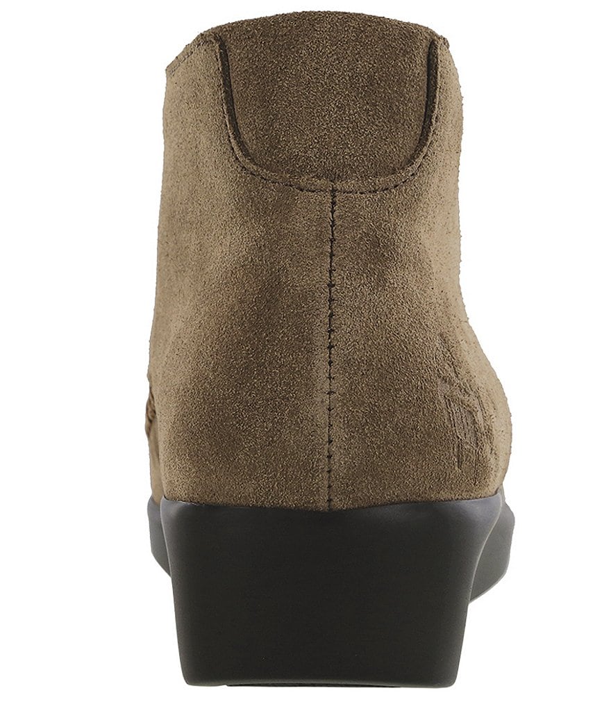 SAS Kich Suede Lace-Up Ankle Wedge Booties