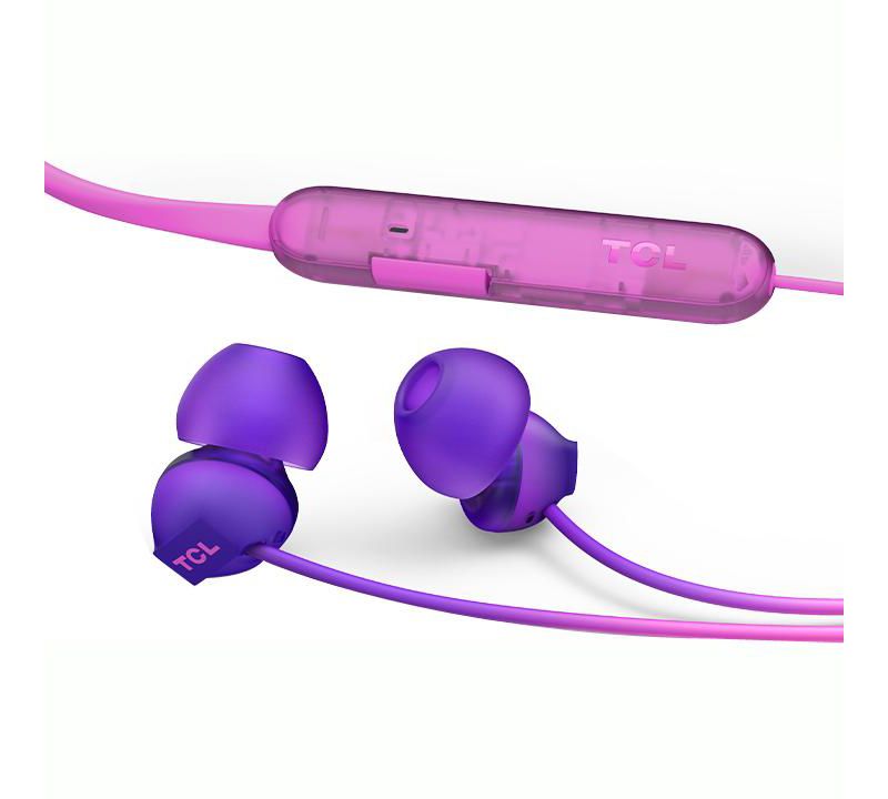 TCL Sunrise Purple Wireless In-ear Bluetooth Headphones with Mic - SOCL300BTPP - Stereo - Wireless - Bluetooth - 32.8 ft - 28 Ohm - 10 Hz - 23 kHz