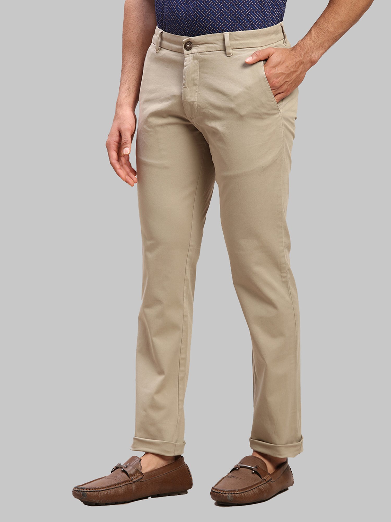 Parx Grey Tapered Fit Trousers