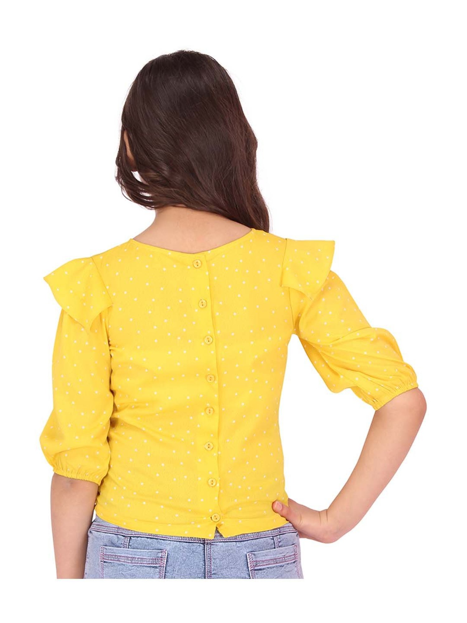Cutecumber Kids Yellow Printed Top