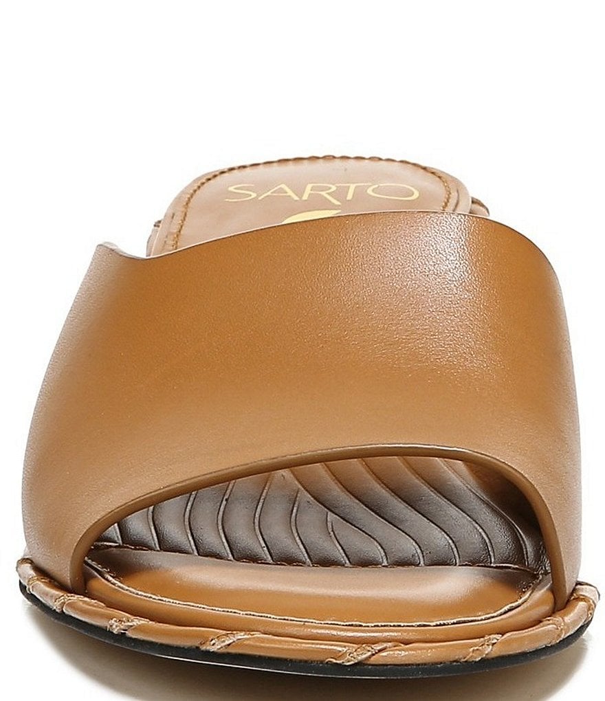 Sarto by Franco Sarto Alden Leather Block Heel Slides