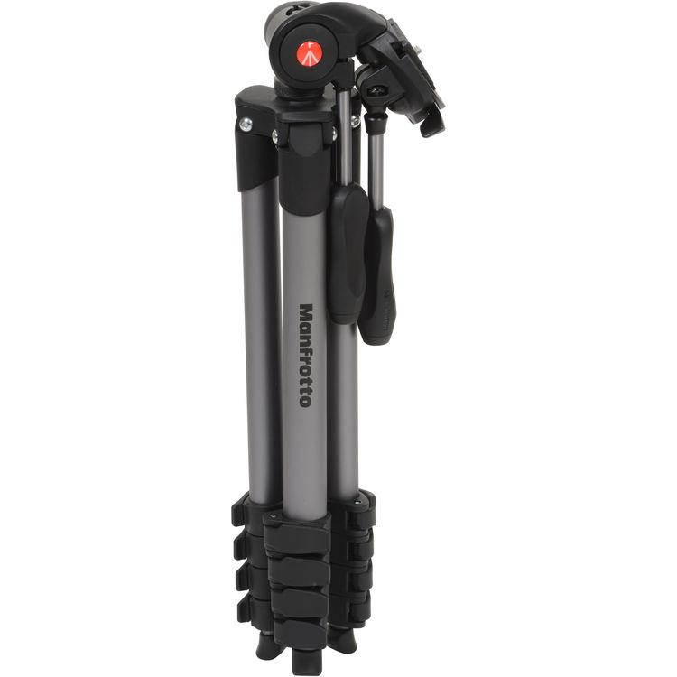 Manfrotto 5-Section Compact Advanced Aluminum Tripod, 6.61lbs Capacity, Black