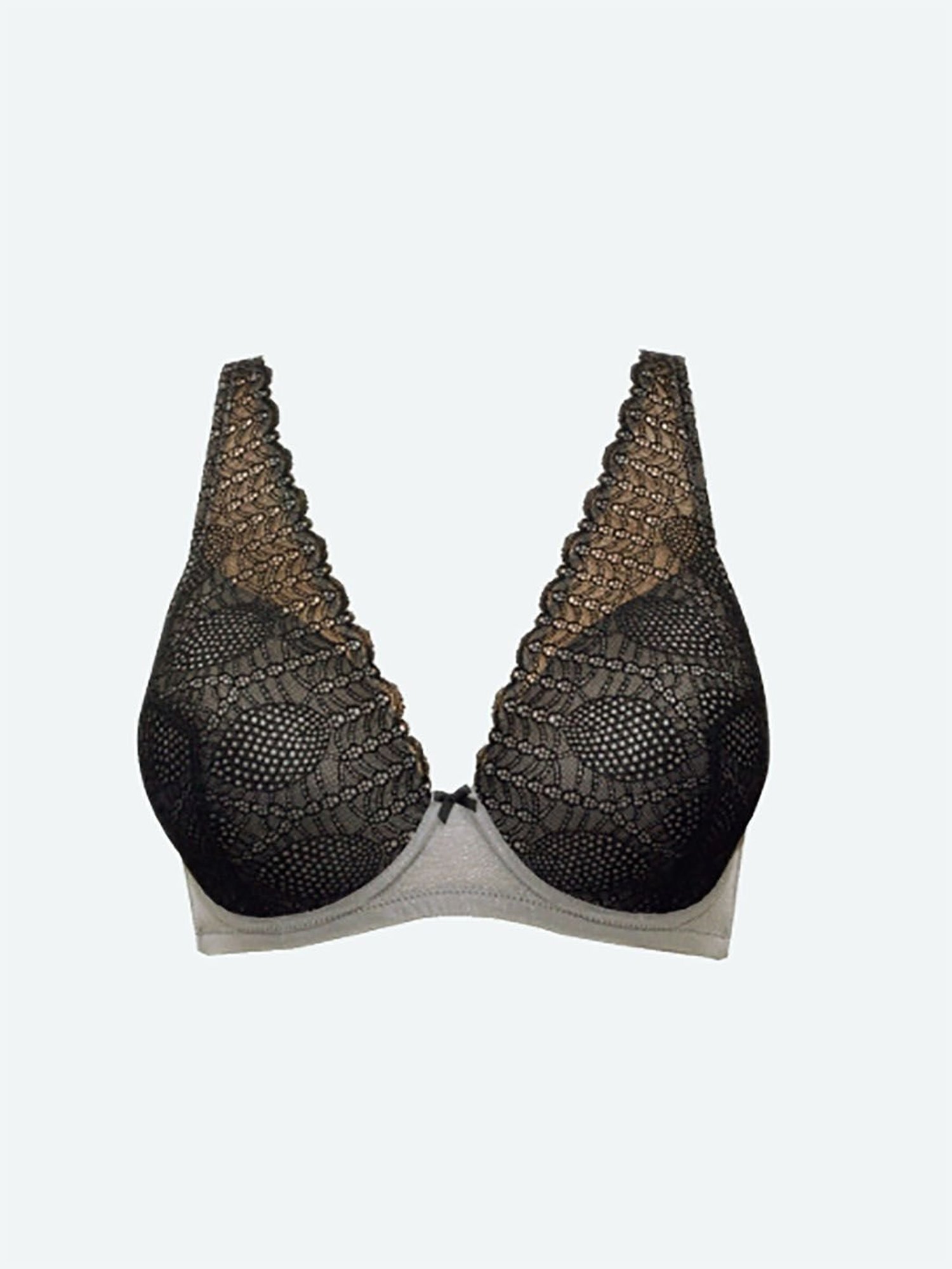 PARFAIT Black & Grey Under Wired Padded Plunge Bra