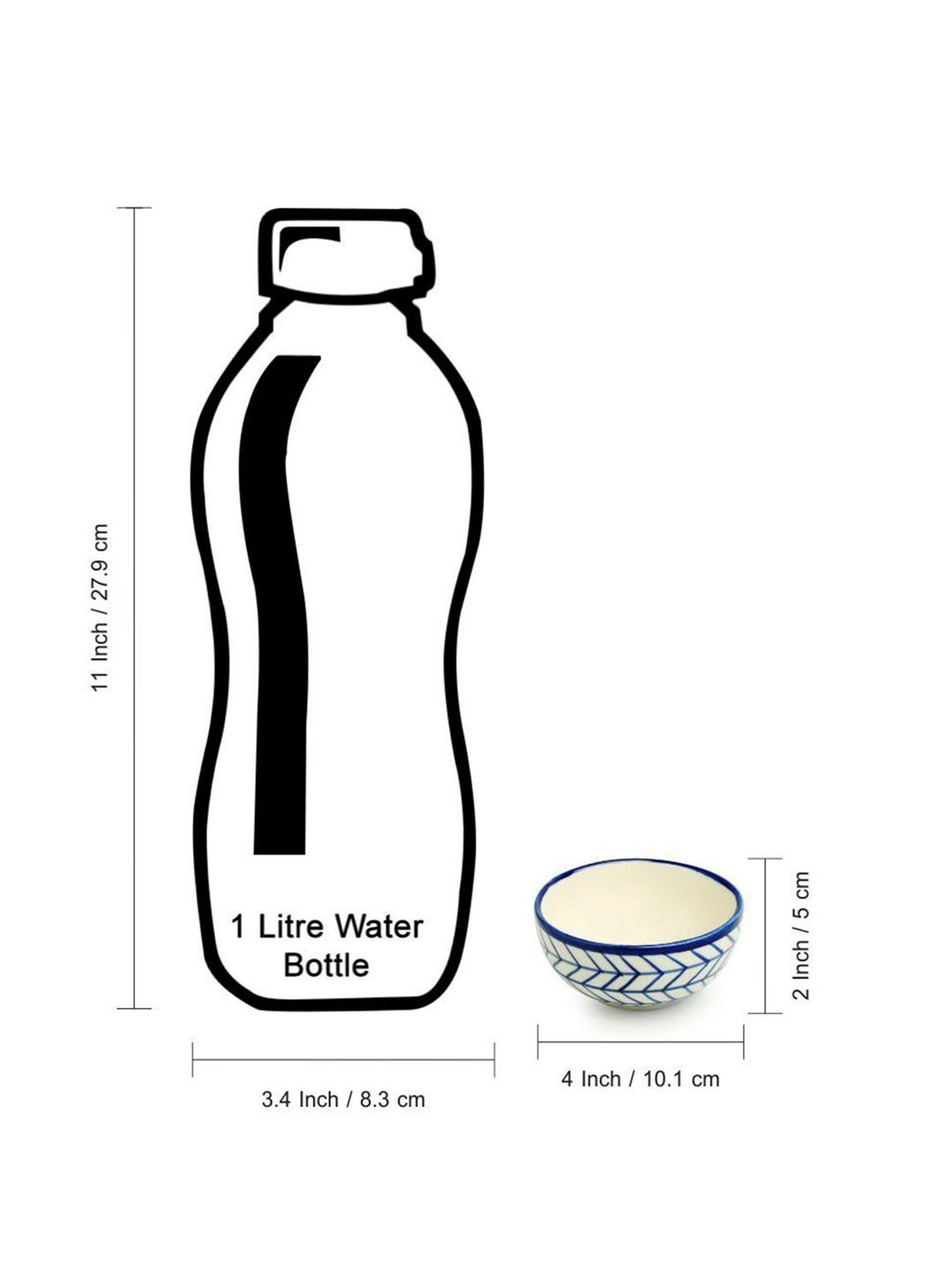 ExclusiveLane Hand-painted Ceramic Dinner Plate With Katoris (3 Pieces, Serving for 1)