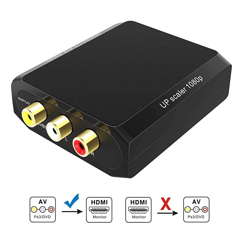 RCA to HDMI Converter  1080P AV to HDMI ConverterComposite to HDMI Converter for XboxPS2WiiVHSVCRDVD to Play on HDMI Digital TV