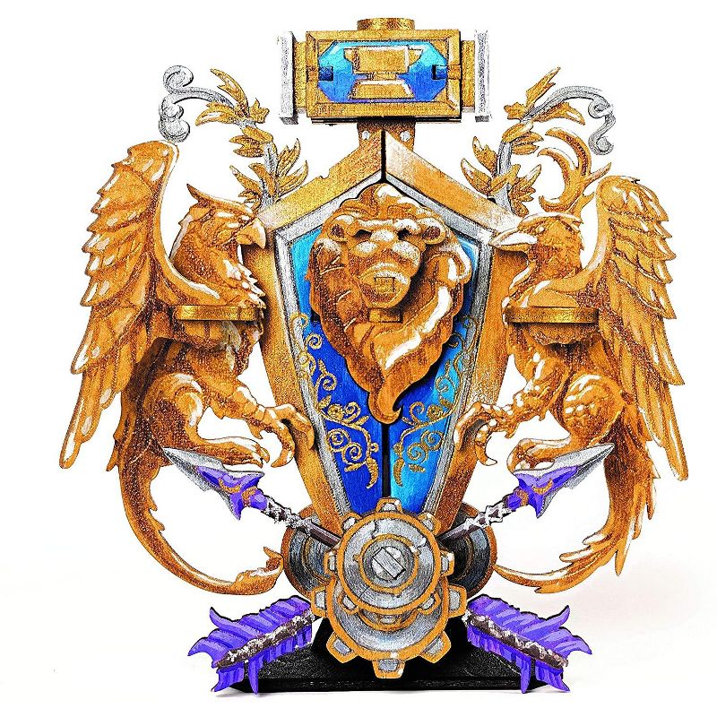 Incredibuilds World of Warcraft Alliance Poster & Wood Model Figure Kit