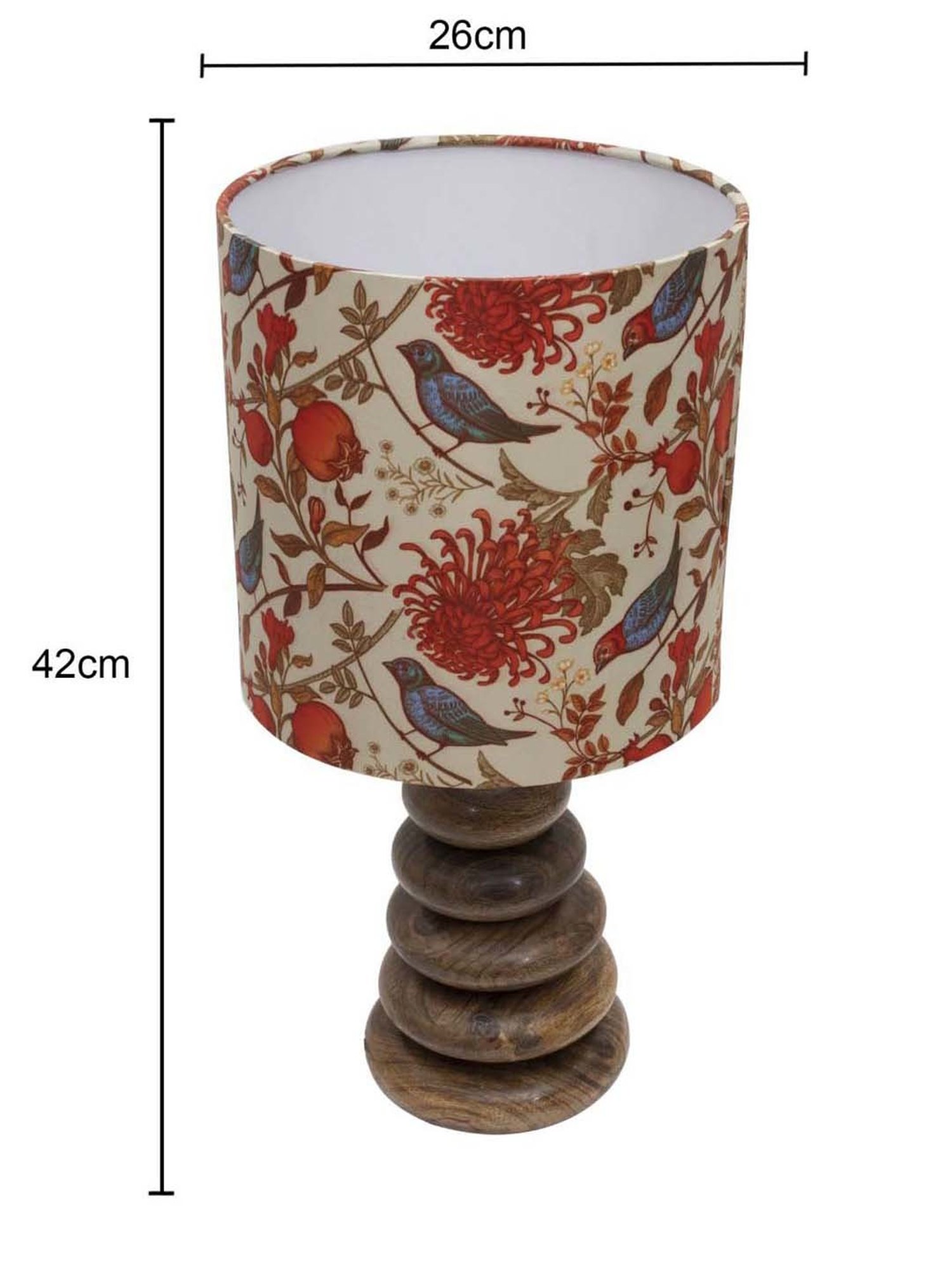 Homesake Beige & Brown Wood Bedside Desk Nightstand Table Lamp