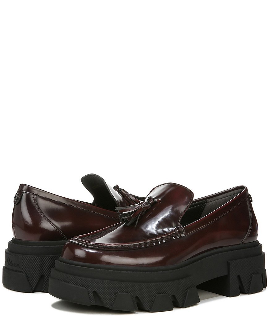 Sam Edelman Dandrea Lug Sole Leather Tassel Loafers