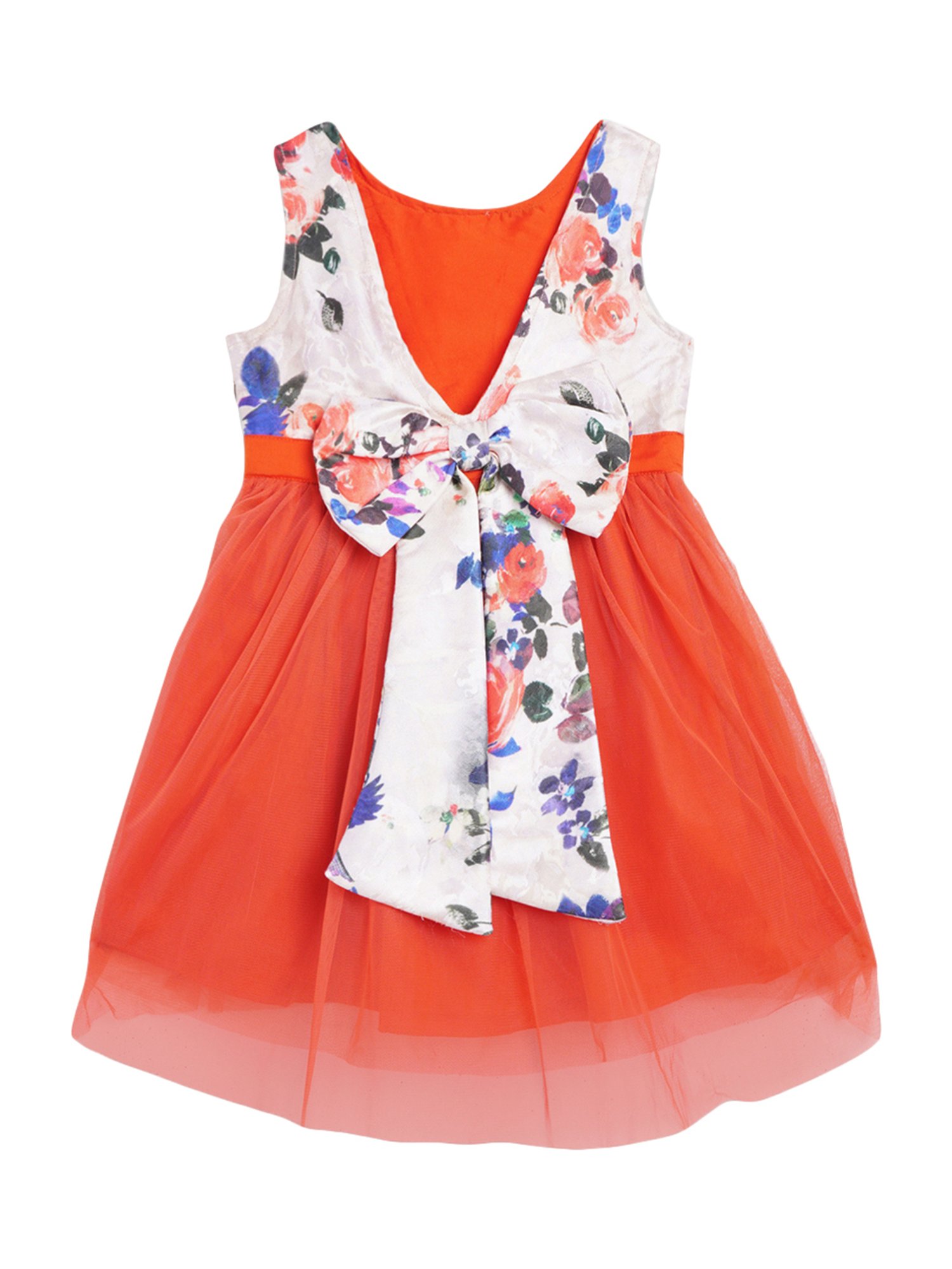 Butterfly Blush Kids Orange Printed Dress