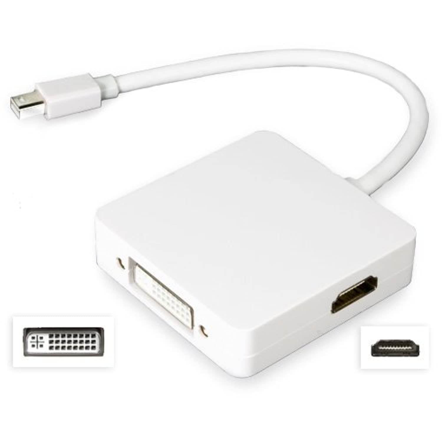 MacBook Air 11" (2011) Plug Adapter, BoxWave [TriConnect Mini DisplayPort Adapter] Converts into DVI, HDMI or DisplayPort for Apple MacBook Air 11" (2011)