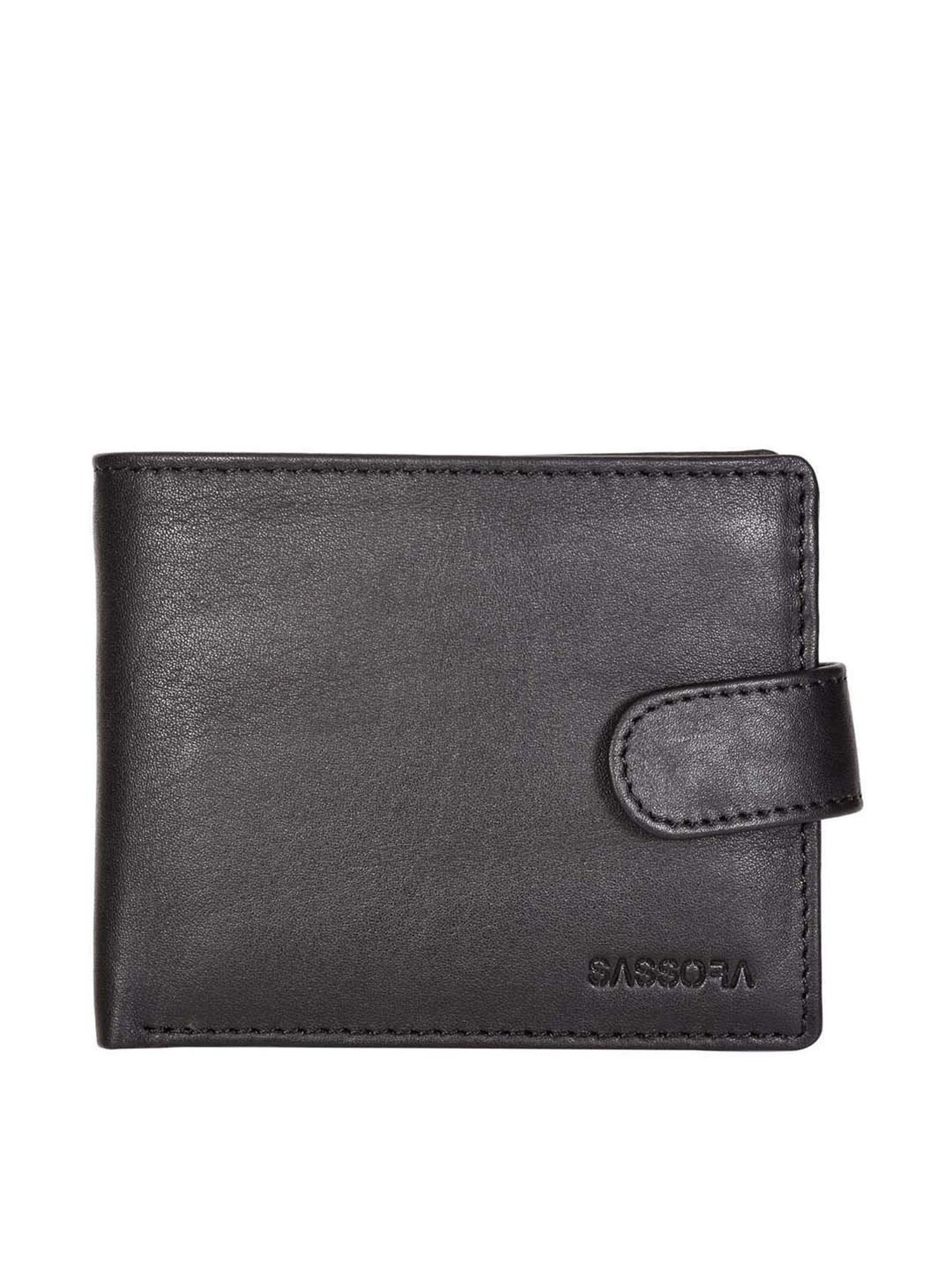 SASSORA Black Casual Leather Rfid Bi-Fold Wallet for Men