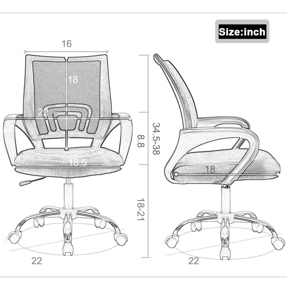Office Chair Desk Chair Computer Chair Ergonomic Executive Swivel Rolling Chair Desk Task chair with Lumbar Support for women&men, Grey