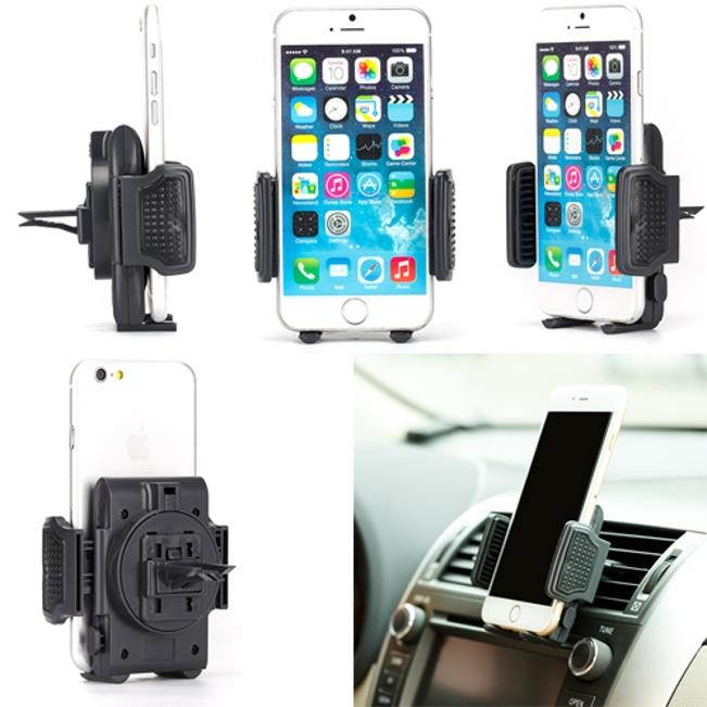 3-in-1 Car Mount Dash AC Airvent Windshield Holder Window Dashboard Dock Stand Suction Multi-Angle Rotating M2Y for iPhone 5 5C 5S 6 Plus 6S Plus 7 Plus 8 PLUS SE X, Ipod Touch 1st Gen 2nd Gen