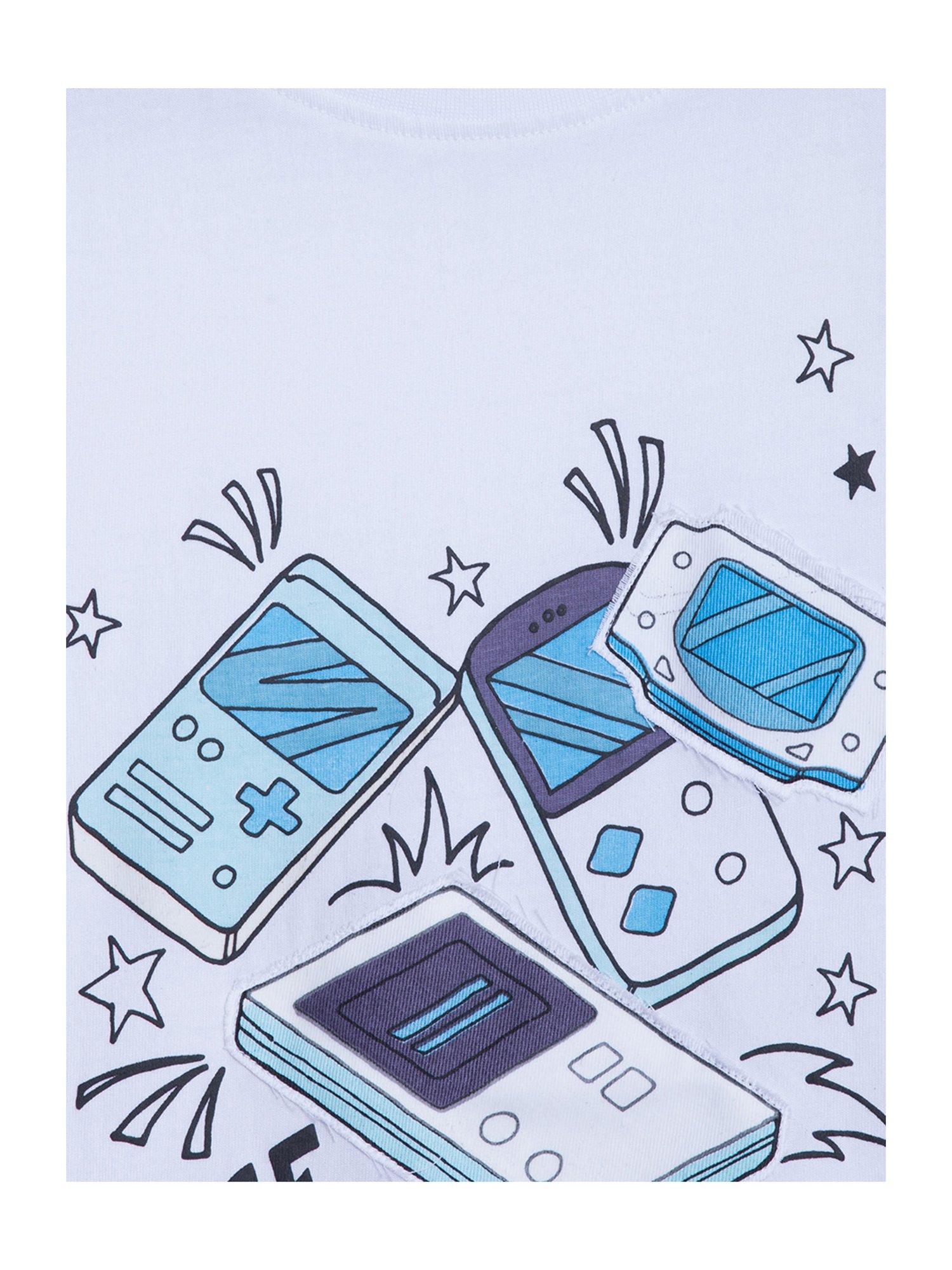 Blue Giraffe Kids White Cotton Printed T-Shirt