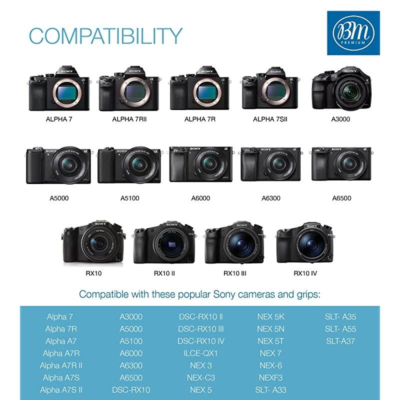 2 NPFW50 Batteries and Charger for Sony A6400 DSCRX10 IV DSCRX10 III DSCRX10 II DSCRX10 Alpha 7 Alpha 7R a7 a7R A7s A7s II a3000 a5000 a6000 a6300 a6500 Digital Cameras