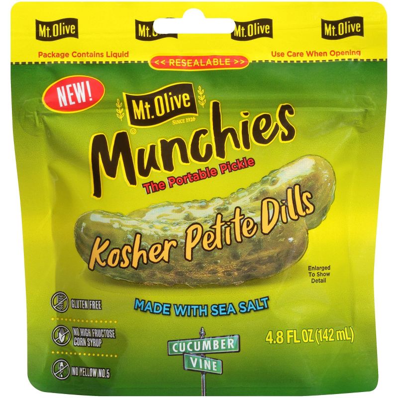 Mt. Olive Munchies Kosher Petite Dill Pickle Pouch - 4.8oz