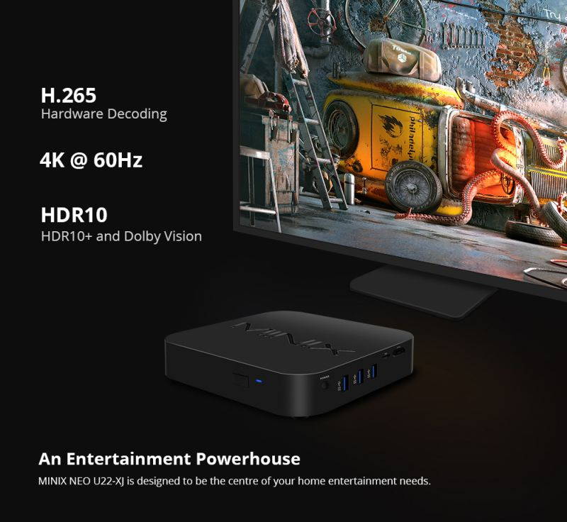 MINIX  U22X-J android 9.0 media player with  S922X 4GB DDR4 32GB eMMC Dolby vision 4K UHD Media Hub ,HDR 10bit streaming media player for home or commercial media player