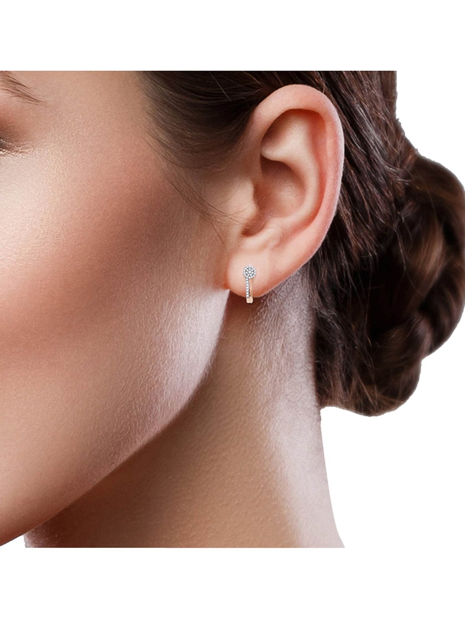 Waman Hari Pethe Jewellers 18k Rose Gold & Diamond Earrings for Women