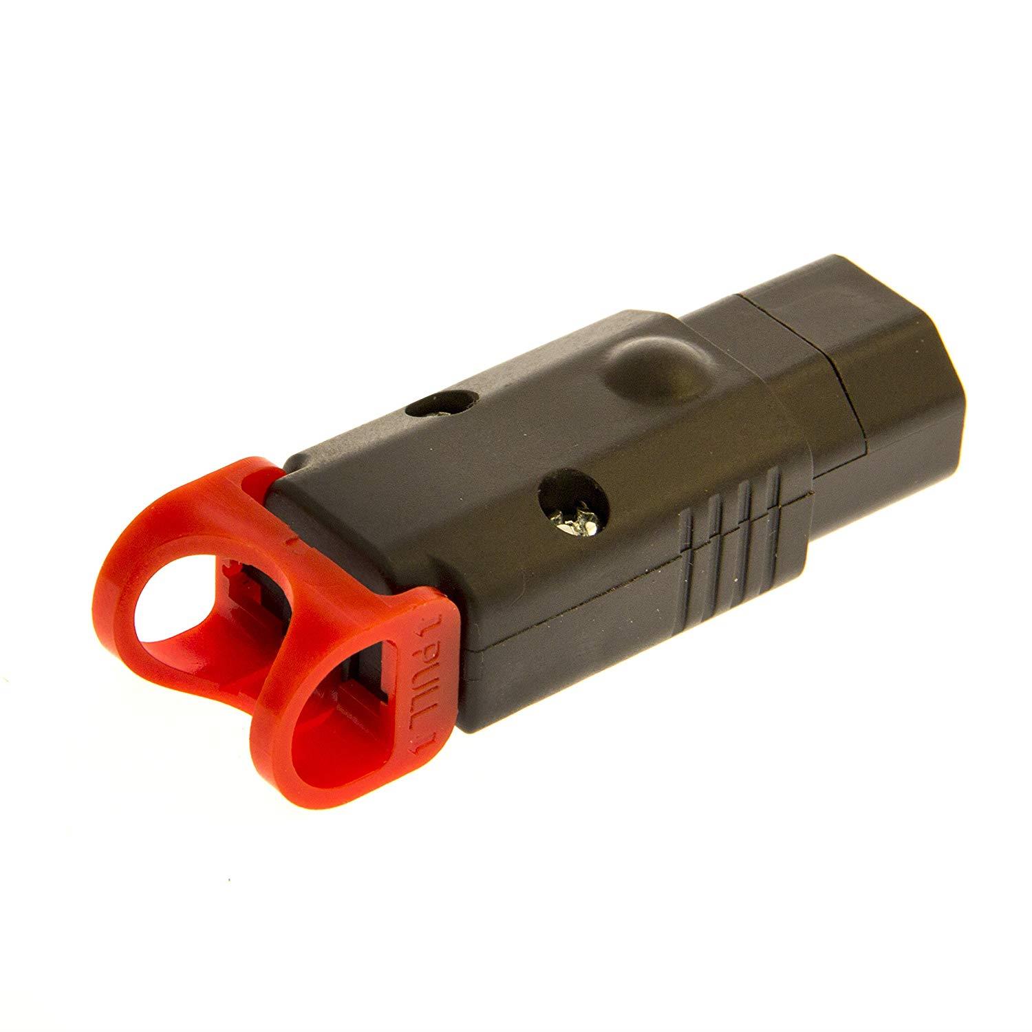 IEC Lock+ PA130100BK The World's First Locking Rewireable IEC320-C13 Connector No More Accidental Unplugging or Disconnections