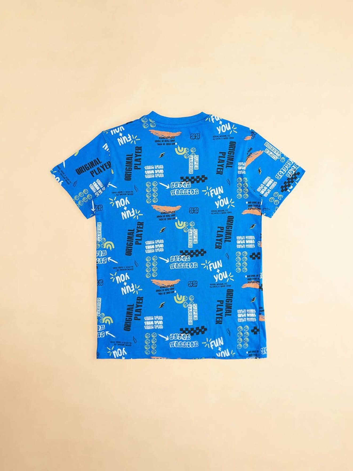 Pantaloons Junior Blue Cotton Printed T-Shirt