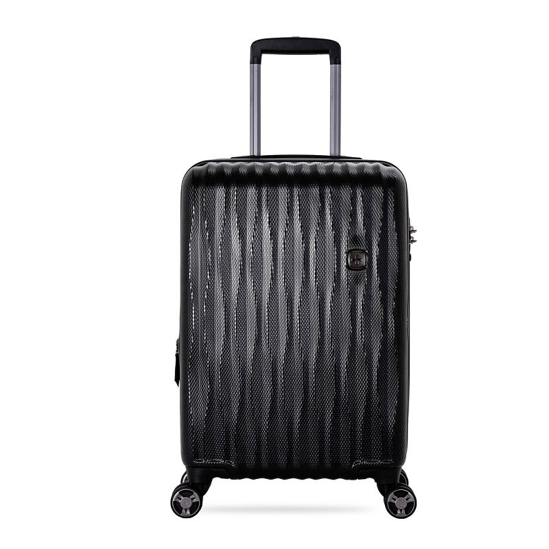 SWISSGEAR 20" Energie USB Port PolyCarb Hardside Carry On Spinner Suitcase - Black