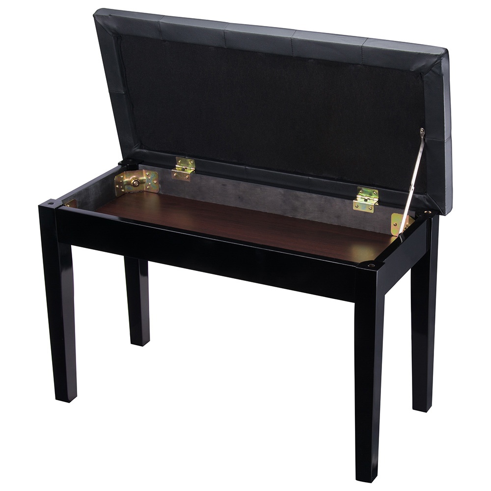 Piano Bench Dual Leather Padded Keyboard Organ Duet Seat Double Throne Storage