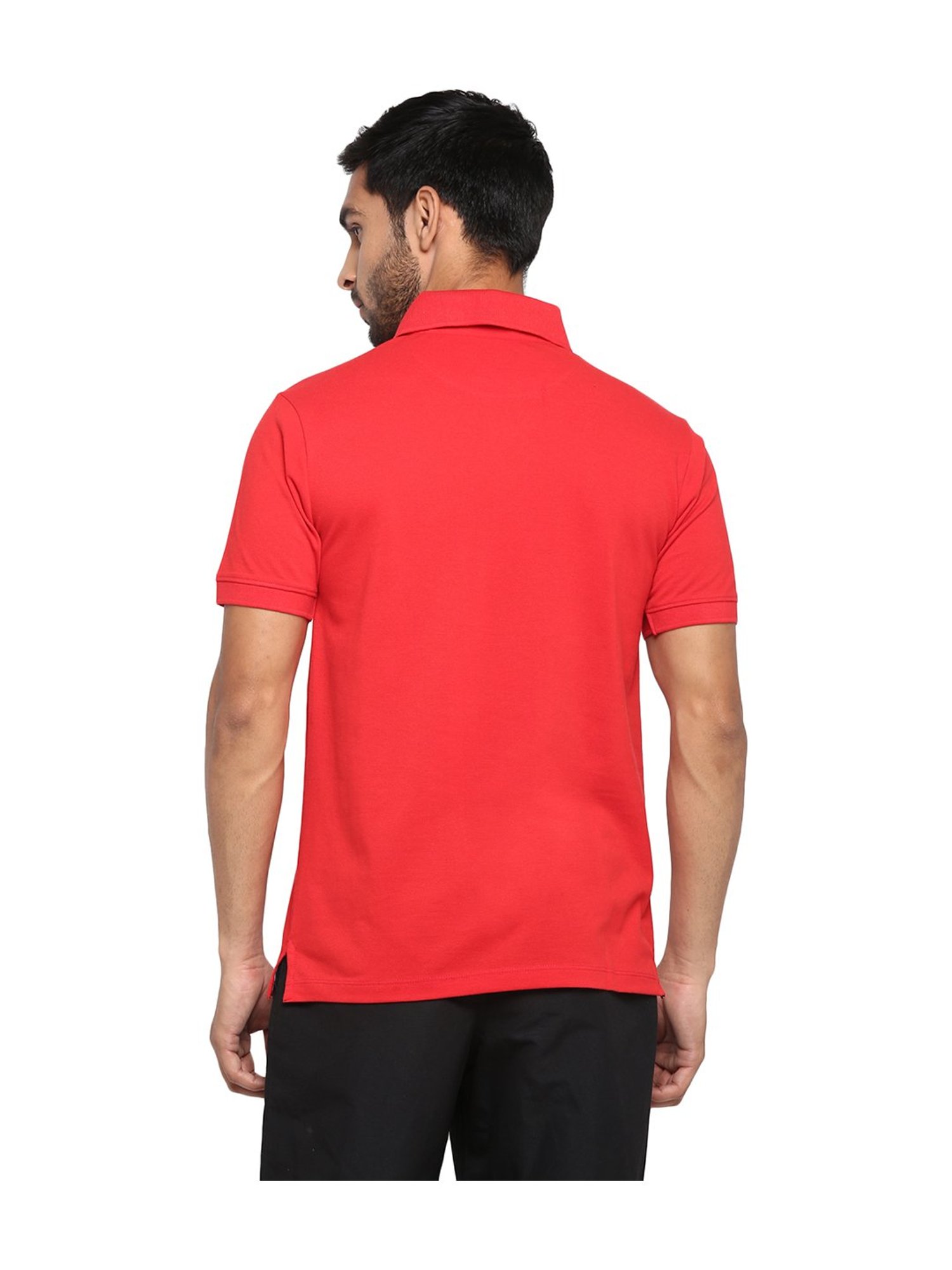OFF LIMITS Red Short Sleeves Solid Polo T-Shirt