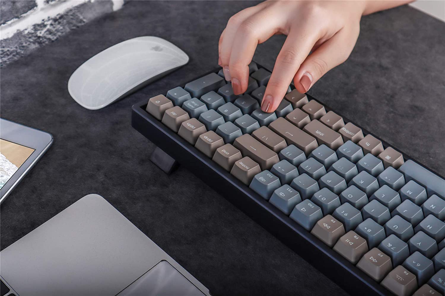 Keychron K4 Wireless Bluetooth/USB Wired Gaming Mechanical Keyboard, Compact 100 Keys RGB LED Backlit Gateron Red Switch N-Key Rollover, Aluminum Frame for Mac Windows