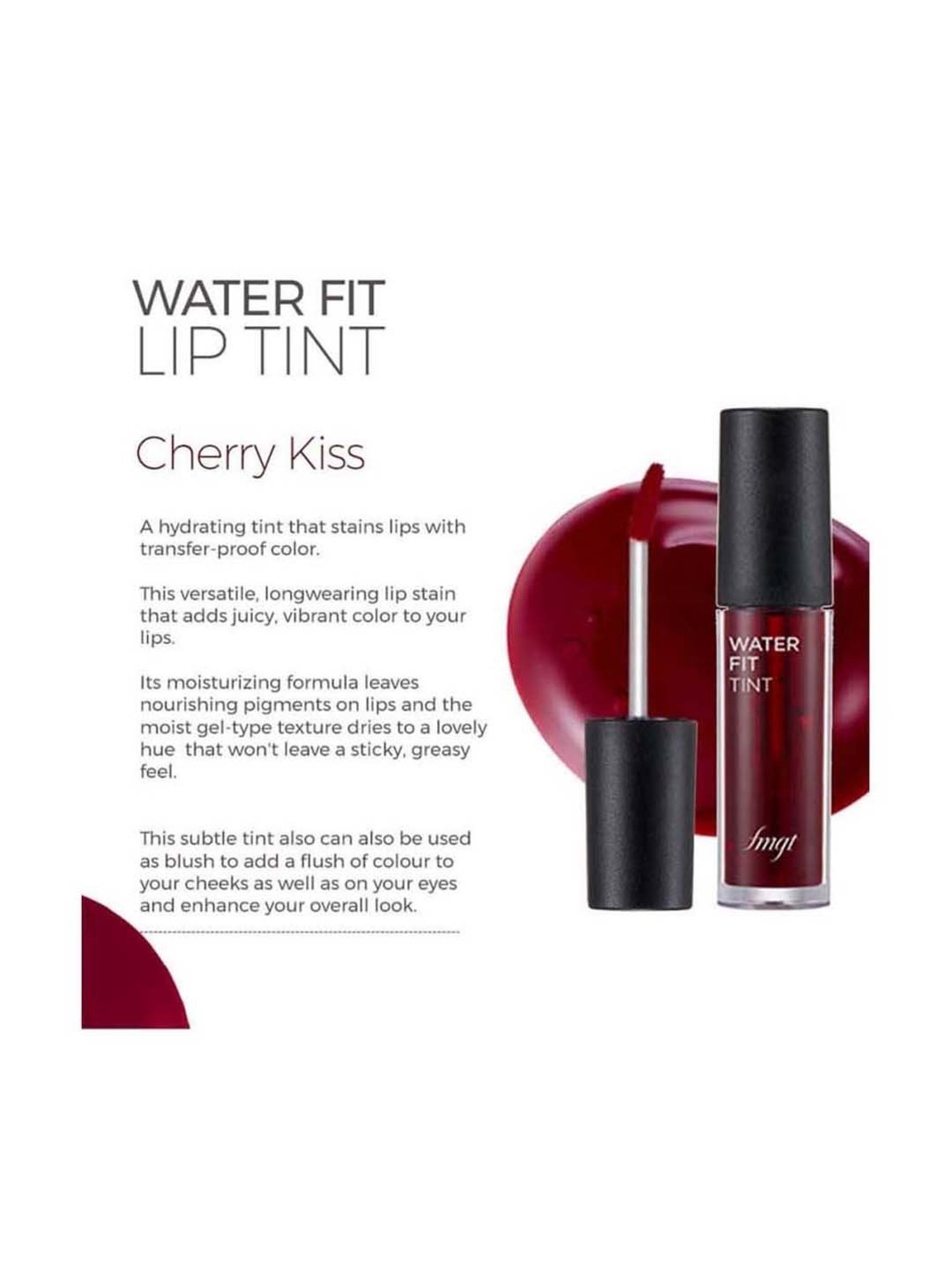 The Face Shop Water Fit Lip Tint Cherry Kiss - 5 gm