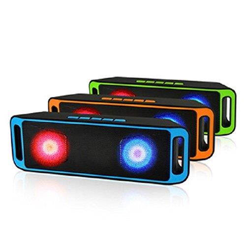 Portable Waterproof Bluetooth Speaker w/LED Light - (Green)