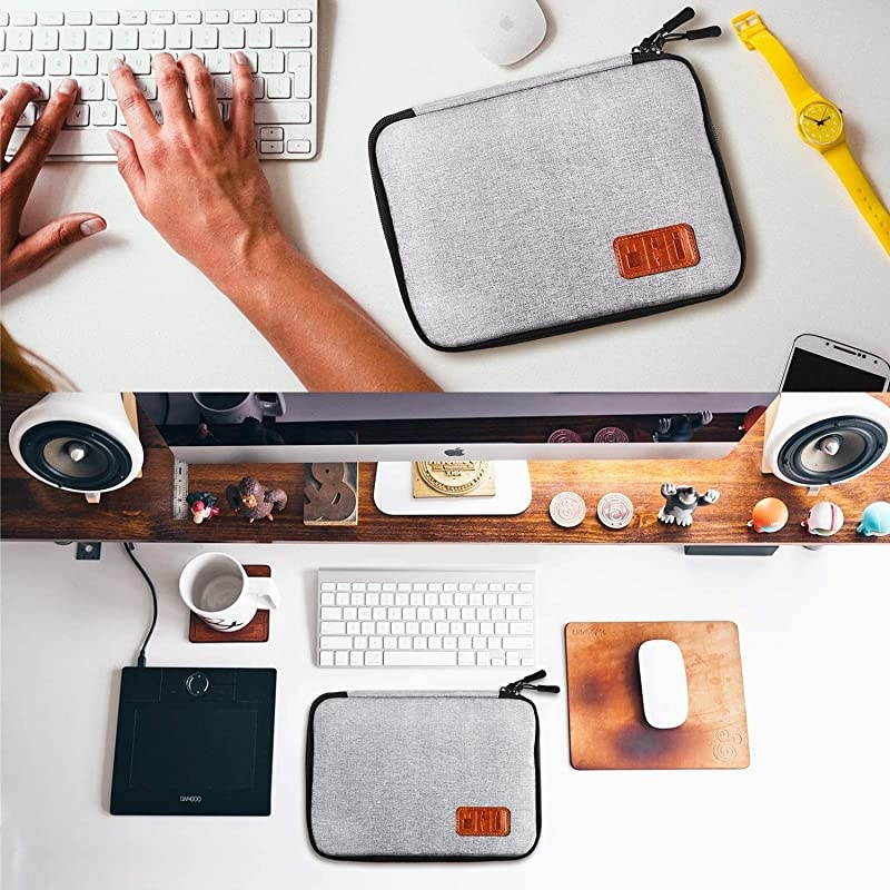 Cable Organizer Bag, Small Electronics Accessories Carry Cases Portable Cord Organizer Bag for Cable, Charger, Phone, USB, SD Card ,with 8pcs Cable Ties (Gray)