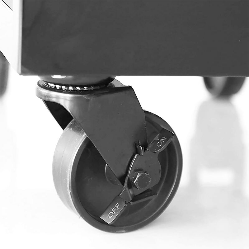 Olympia Tools 4-Drawer Rolling Organizer Tool Storage Chest with Power Strip, Heavy-Duty Caster Wheels, and Secure Lock System, Black