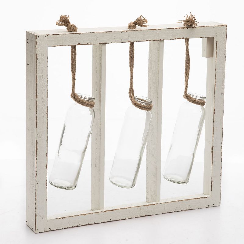 16.25"H Wood Decorative Container - White - Foreside Home&Garden