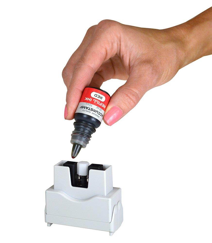 ACCU-STAMP2 Message Stamp with Shutter, 1-Color, RUSH, 1-5/8" x 1/2" Impression, Pre-Ink, Red Ink (035590)