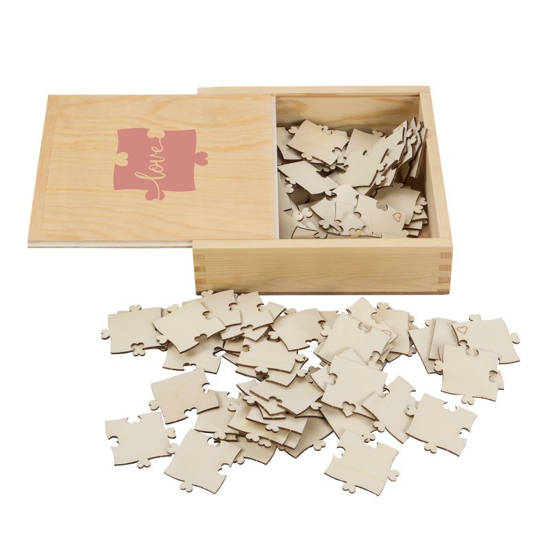 "Love" Wedding Guestbook Puzzle Tan