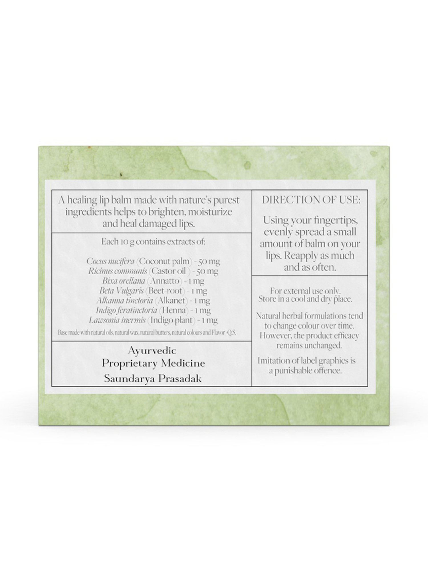 Earthraga Spiced Chai Organic Lip Balm - 4 gm