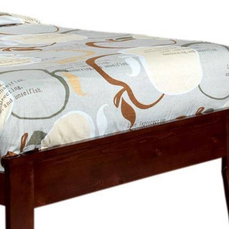 Twin Transitional Mission Bed with Style Panel Headboard Brown - Benzara