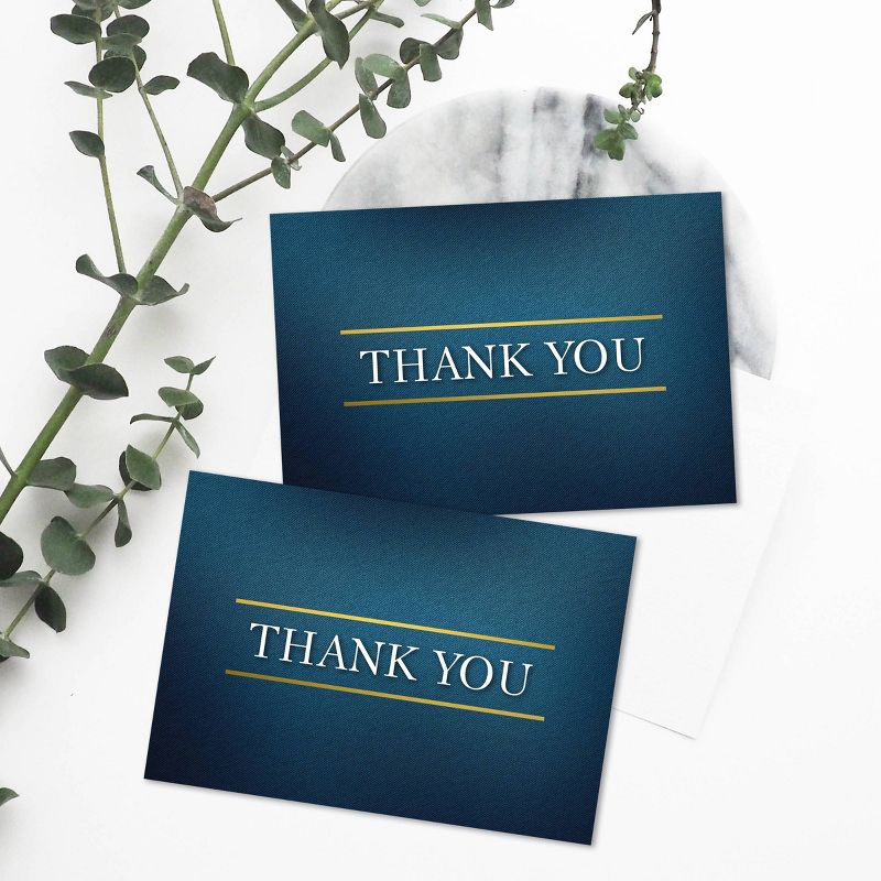 50ct Medieval Thank You Note Card & Envelopes Teal