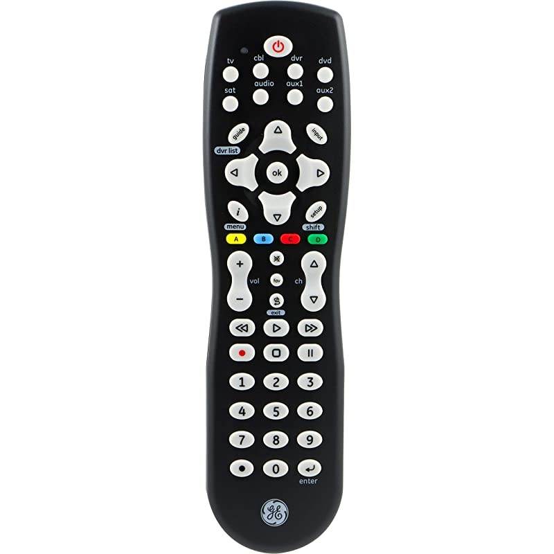 Universal Remote Control for Samsung, Vizio, Lg, Sony, Sharp, Roku, Apple TV, TCL, Panasonic, Smart TVs, Streaming Players, Blu-Ray, DVD, Simple Setup, 8-Device, Black, 33715