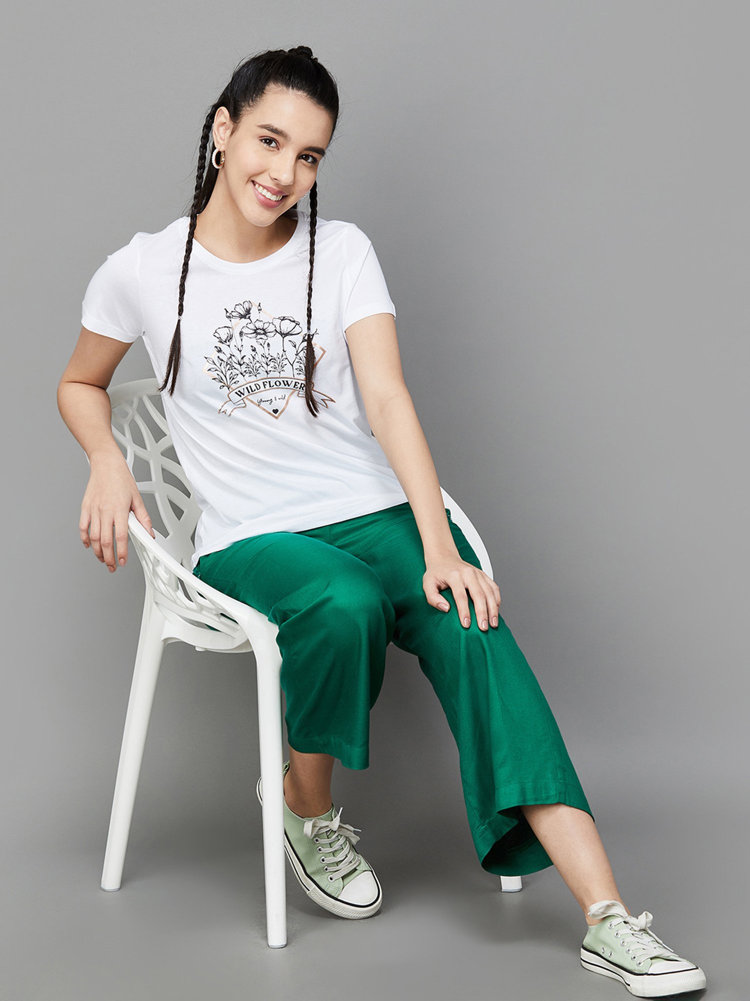 Fame Forever by Lifestyle White Cotton Printed T-Shirt