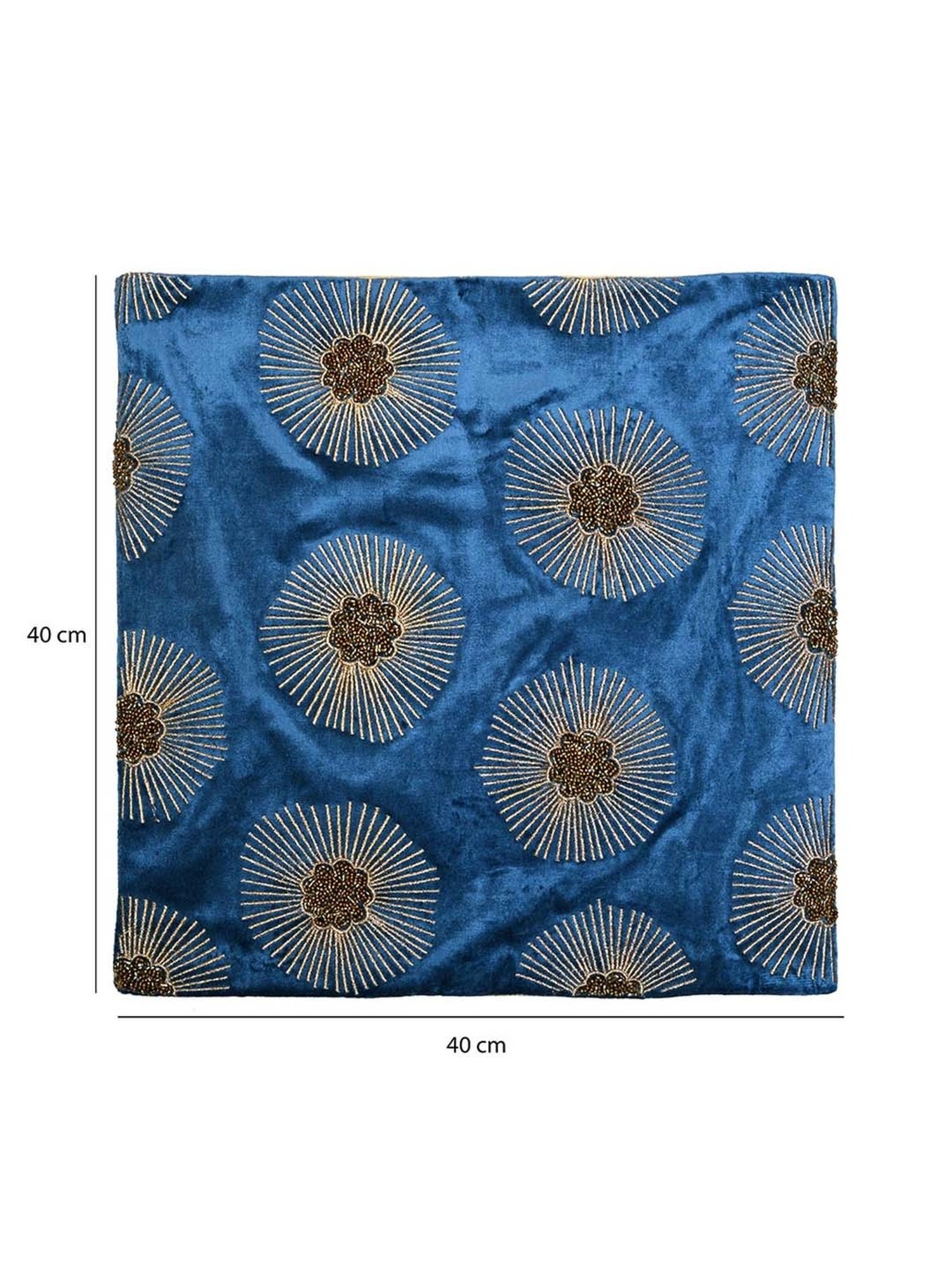 @home Nilkamal Blue Cotton Cushion Covers - Set of 2
