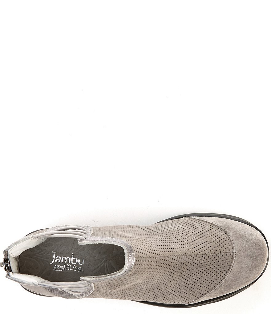 Jambu Naomi Lace-Up Side Detail Suede Wedge Booties