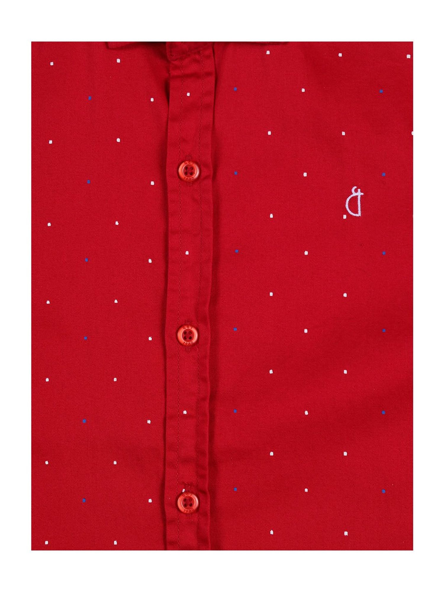 Gini & Jony Boys Red Printed Shirt
