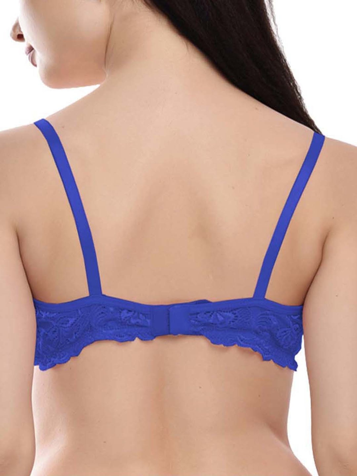 FIMS: Fashion is my Style Blue & Pink Lace Work Everyday Bras - Pack Of 2