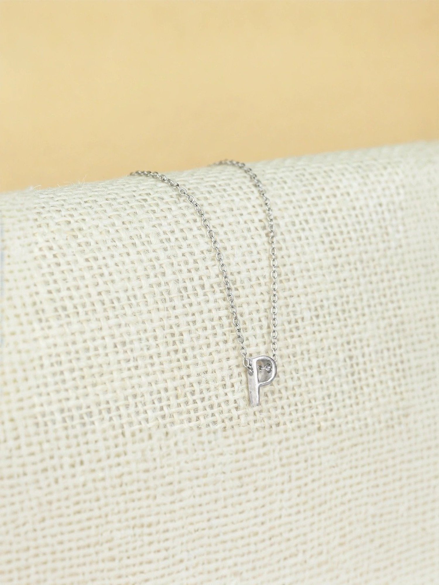 Touch925 Sterling Silver Posh P Initial Chain Pendant