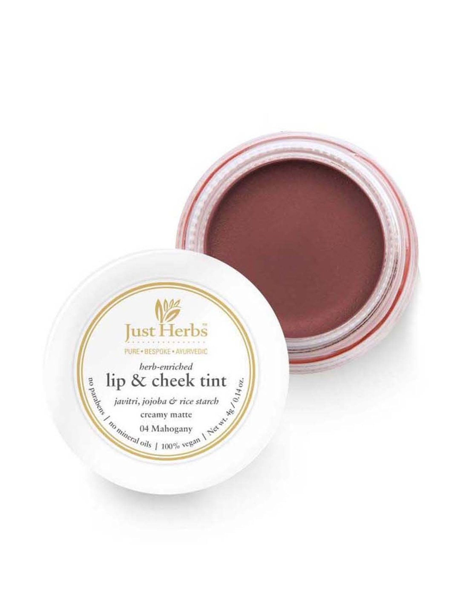 JUST HERBS Lip & Cheek Tint 04 Mahogany - 4 gm