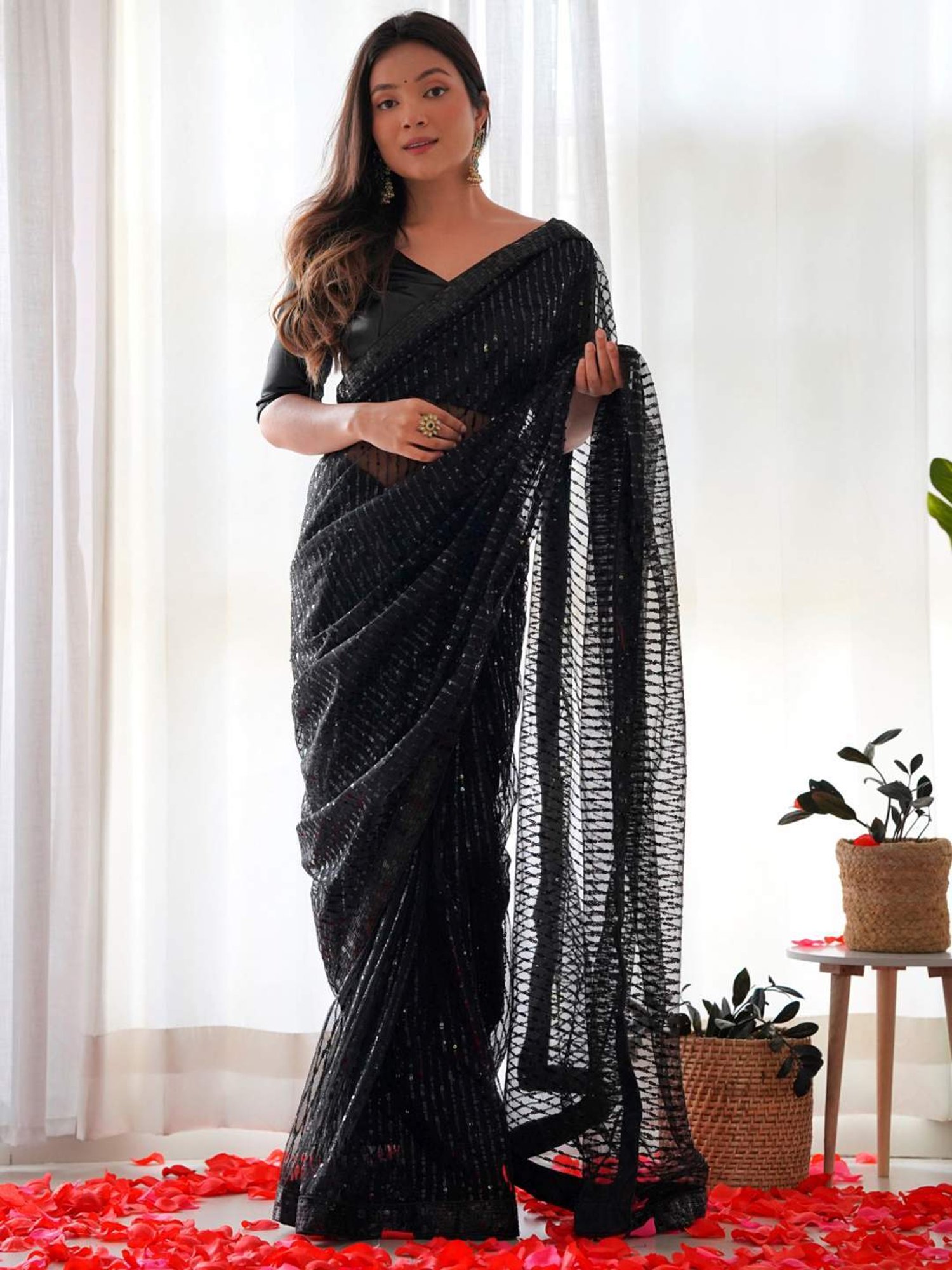 Unnati Silks Grey Cotton Printed Saree With Unstitched Blouse