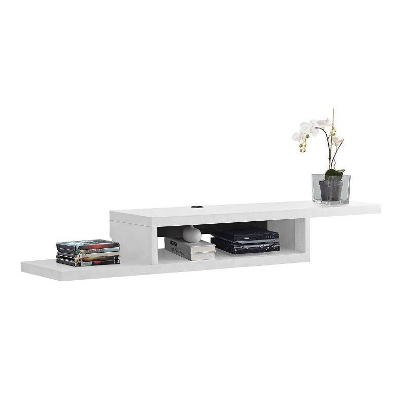 60" Asymmetrical Wall Mounted TV Console White - Martin Furniture