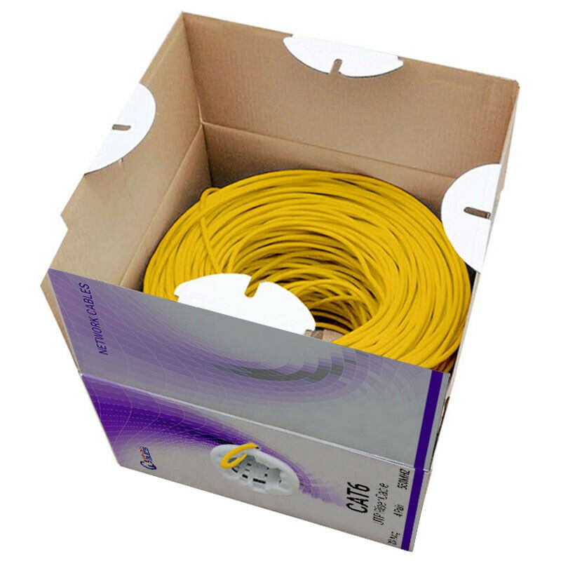 Cat6 Riser (CMR) 1000ft - 4 Pair Solid 23AWG, Ethernet Cable 1000 ft Outdoor - 550MHz 10 Gigabit Speed, Unshielded Twisted Pair (UTP), Bulk Ethernet Cable - Black